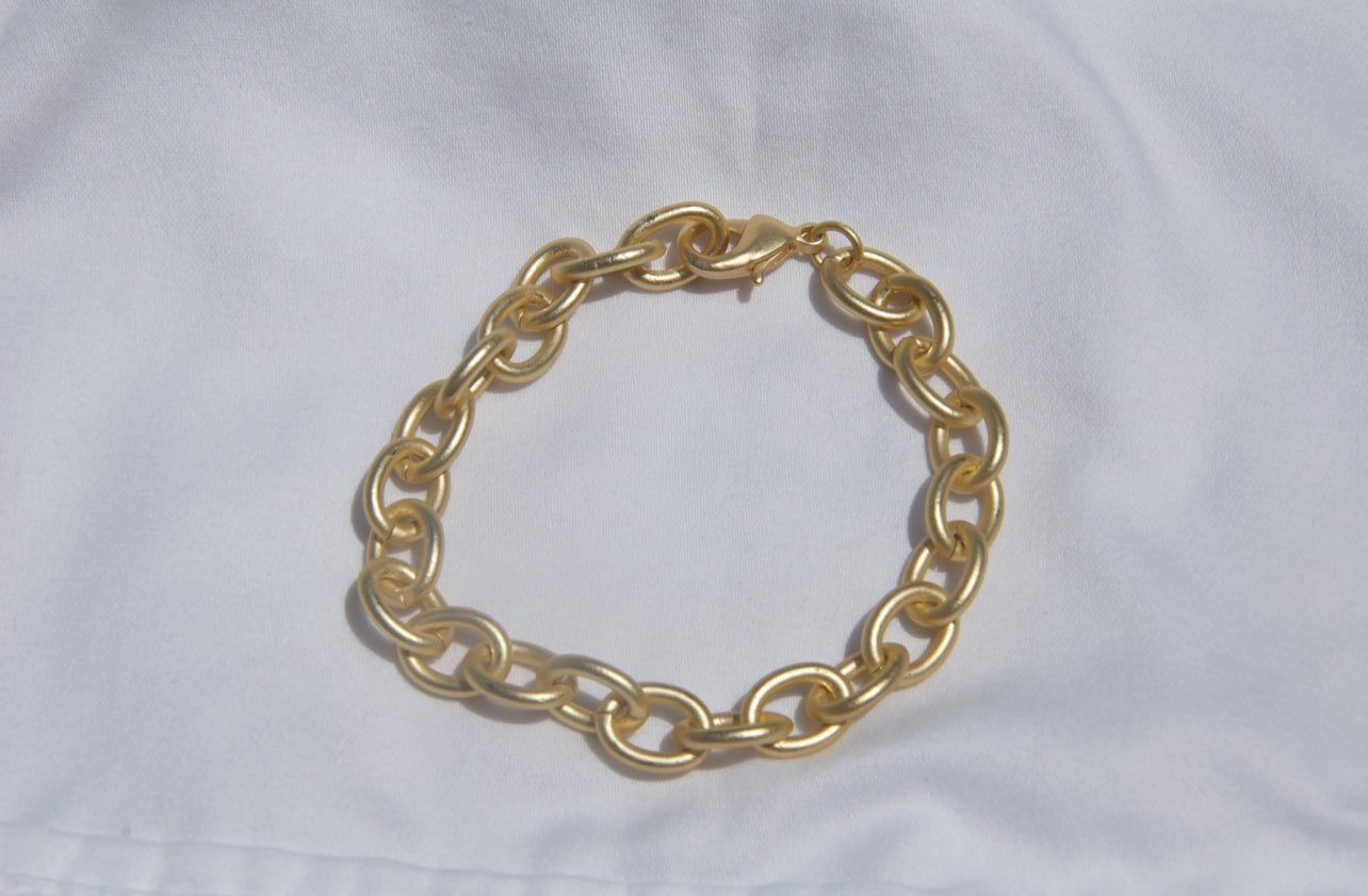 Big Matte Chain (3 charms) Bracelet